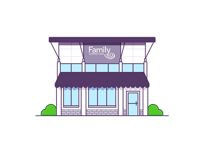Family Christian Store building christian family icon shop shopping sign store storefront structure vector