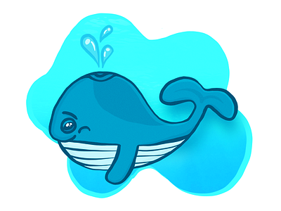 Whale Illustration cartoon creature illustration ocean underwater water whale