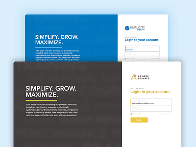 Login Screen Web App Design app dashboard financial advisor financial industry login minimal resources screen ui ui ux design web web admin