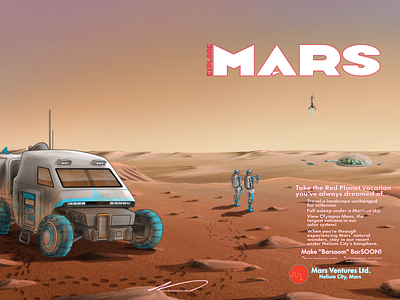 Mars travel poster