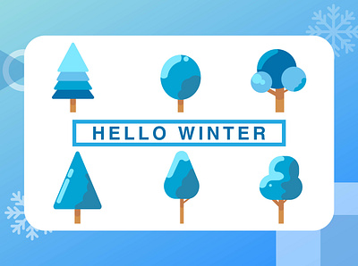Winter trees symbols artwork blue cool design flat frozen icon iconset illustration snow tree vector winter