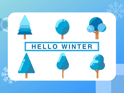 Winter trees symbols