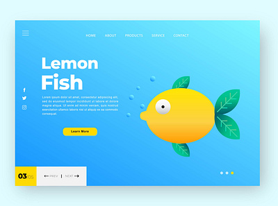 Lemon Fish animation app artwork blue cool design fish flat gradient icon lemon logo ui uiux uiuxdesign uiuxdesigner vector