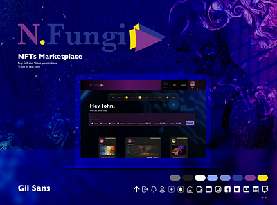 N.Fungi | NFTs Marketplace Website design illustration landingpage logo ui ux webdesign