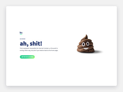 404 ah, shit! 404 branding error page poop portfolio web web design