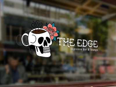 The Edge Coffee Shop Concept coffee concept logo mug skull tattoo