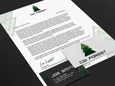 Branding Package for CGI Forest brand brand design branding cgi concept design geometric graphicdesign illustrator letter logo tree trees website