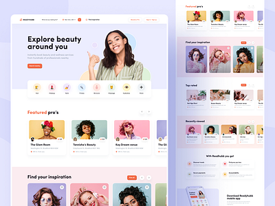 Readyhubb. The website to book beauty services beauty booking design homepage interaction services ui ux website