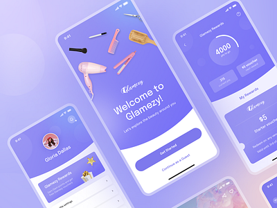 Book beauty salons with Glamezy app beauty booking design interaction ui ux