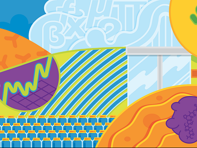 Seattle Genetics Mural color design illustration