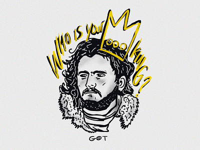 Jon Snow and co. design game of thrones got hbo illustration jon snow king portrait procreate typography