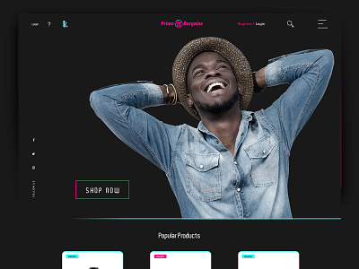Kanarya e-commerce dark theme landing page design neon ui uiux