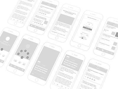 Wireframing for reading app graphic design ios iphone news read reading app rss ui ux wireframing