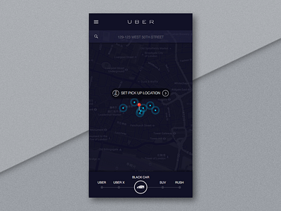 Day 007 - Uber Redesign andriod car dashboard ios location map mobile search street uber ui ux