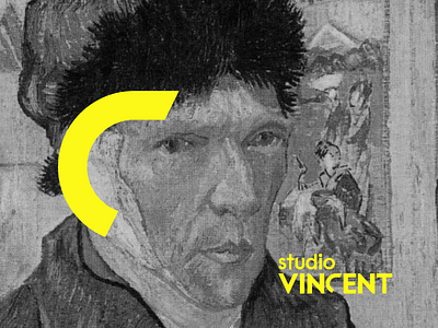 Studio VINCENT brand branding design ear graphic logo mark studio vincent yellow