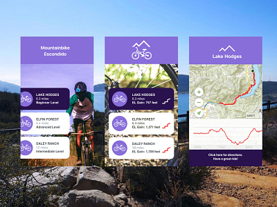 Mountainbike App branding design ui