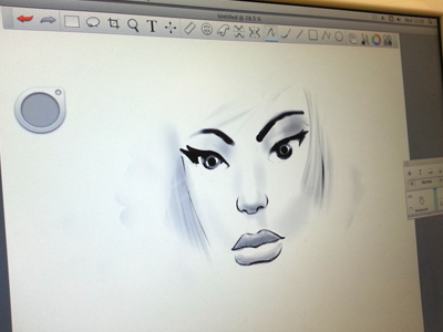 Female Face face illustration line art sketchbook pro
