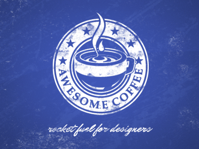 Coffee - Rocket Fuel for Designers blue coffee graphics logo photoshop vector