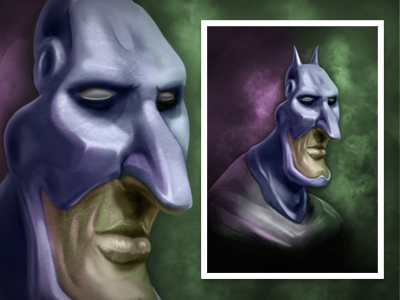 Crusader batman characterture comic illustration photoshop zbrush