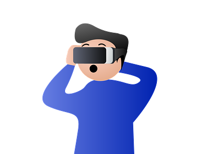 Suprised VR User blue design illustration person play player playing suprise vector vector art vectorart vectorial illustration virtual reality virtualreality vr