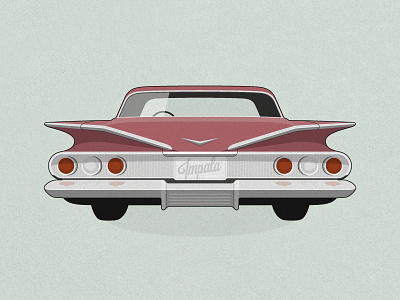 60 Impala car chevy flat illustration vector vintage