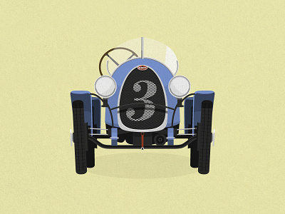Bugatti Type 13 bugatti car flat illustration vector vintage