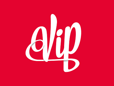 VIP Typography WIP branding graphic design logo script typography