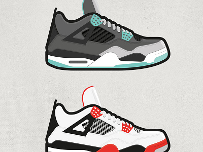 Jordan 4's flat illustration jordans shoes vector