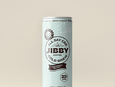 Jibby CBD Cold Brew beverage branding can cbd coffee cold brew drink logo packaging typography