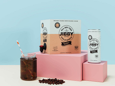 Jibby CBD Cold Brew beverage box branding can cbd coffee coldbrew drink logo packaging