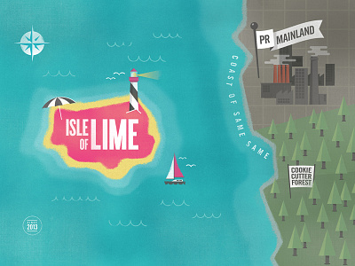 Isle Of Lime Map illustration island map texture vector vintage