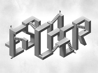 M.C. Escher typography escher isometric optical illusion typography