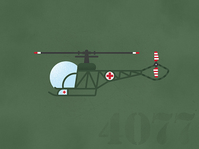 M*A*S*H Chopper army chopper helicopter icon illustration vector