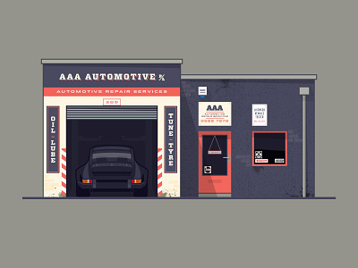 AAA Automotive 911 auto car illustration mechanic porsche vector