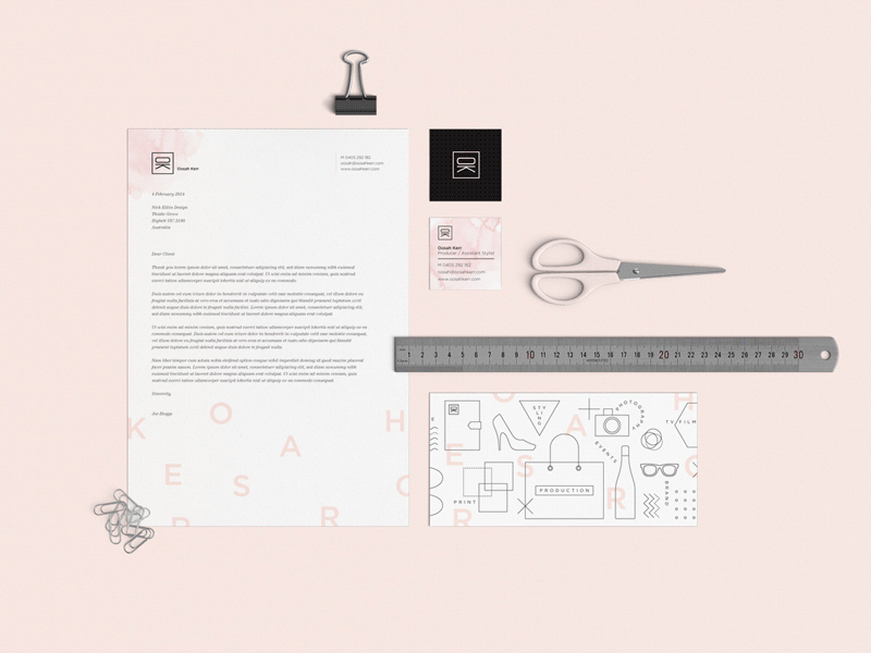 OK Branding branding logo pink producer stationery stylist website