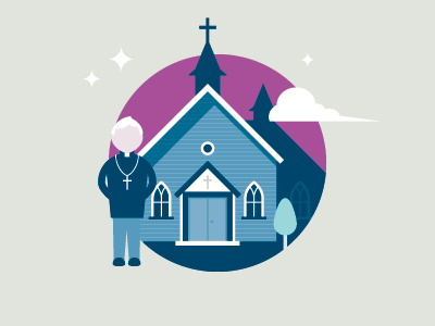 CEOM Annual Report illustration catholic church education illustration priest school vector