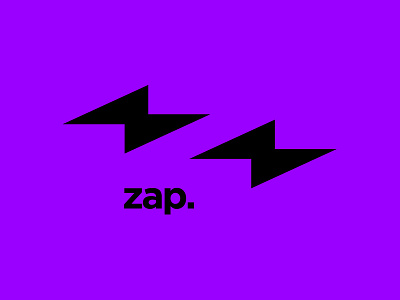 Zap 01 branding lightning logo negative space purple zap