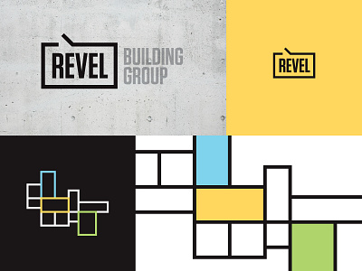 Revel Building Group Branding branding building construction floor plans industrial logo mondrian