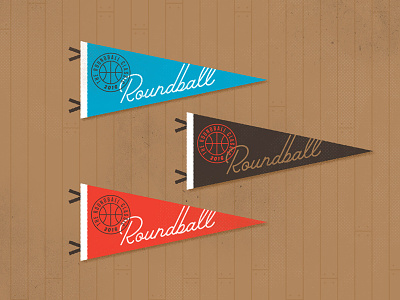 Roundball Classic all star basketball hoops illustration logo merchandise pennant retro throwback vintage