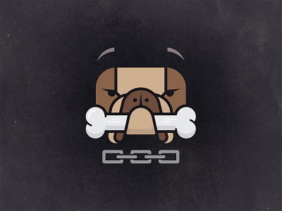 Bully bone bulldog chain dog illustration vector