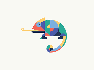 Chameleon chameleon colourful cute geometric illustration vector