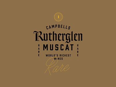 Muscat label barrel blackletter gold muscat packaging vintage wine