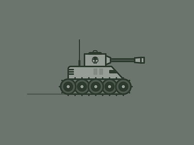 Tank army illustration monoline tank vector