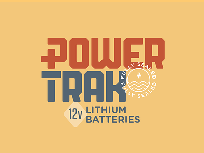 PowerTrak batteries battery branding camping logo power