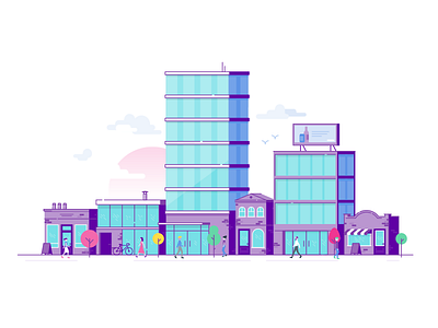 MYOB Street building myob people shop street vector