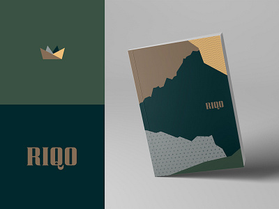 RIQO Mining brand gold lettering logo mining visual identity