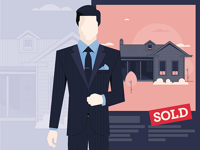 Conveyancing Lawyer flat illustration lawyer real estate suit vector