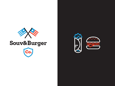 Souv&BurgerCo. america branding burger food greece logo restaurant souvlaki