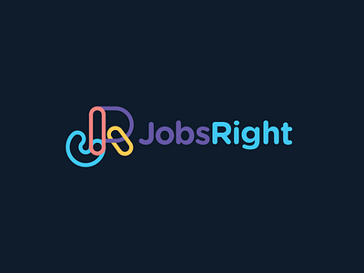 JobsRight Logo branding employment program icons jobs logo recruitment training