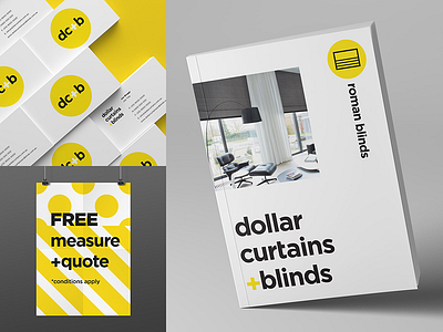 DC+B Print blinds branding brochure curtains icons identity print retail